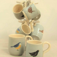 Bird mugs by Sarah Billingham