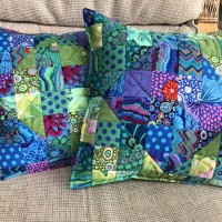 Patchwork cushions by Megan Arnold