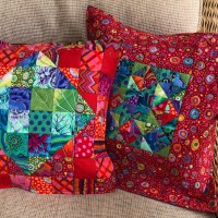 Patchwork cushions by Megan Arnold