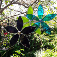 Stained Glass flowers by Carolyn Morgan